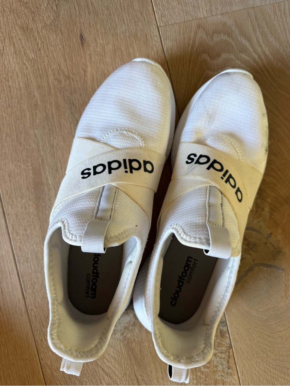 Adidas White Slip-On Cloudfoam Comfort Sneakers